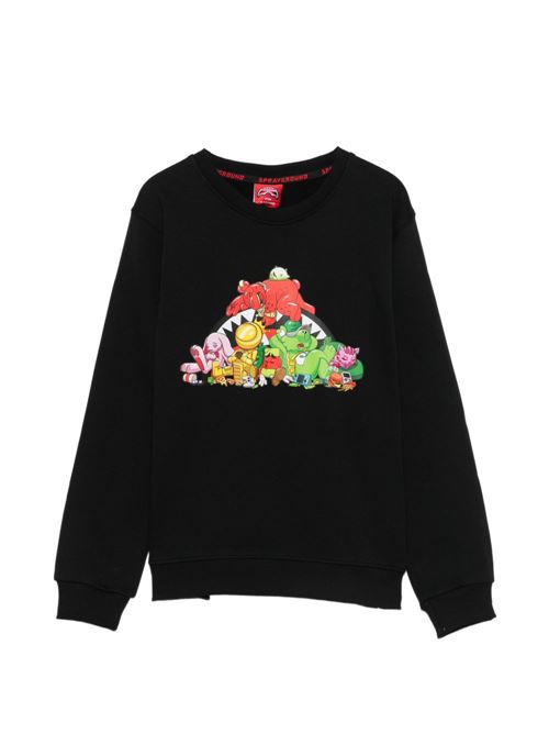 Felpa bambino Sprayground nera con stampa grafica Sprayground kids | SPY1537GBLKX
